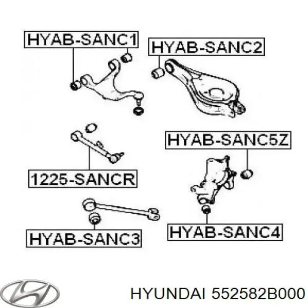 552582B000 Hyundai/Kia Silentblock tylnego wahacza poprzecznego