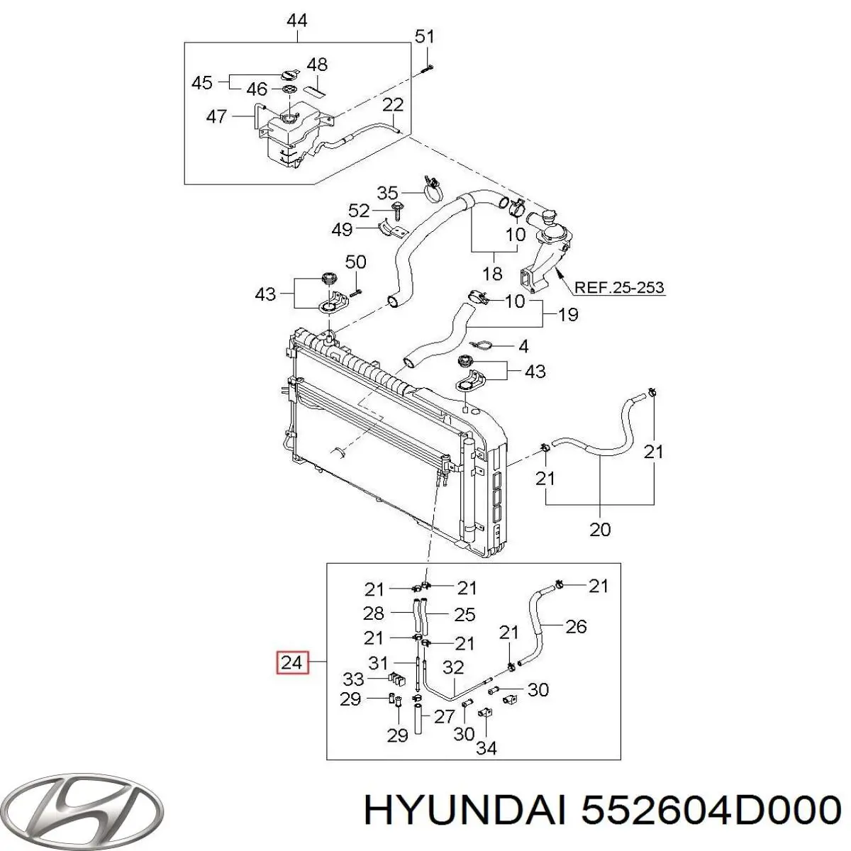 Do koszyka 552604D000 Hyundai/Kia Wahacz poprzeczny zawieszenia tylnego prawy