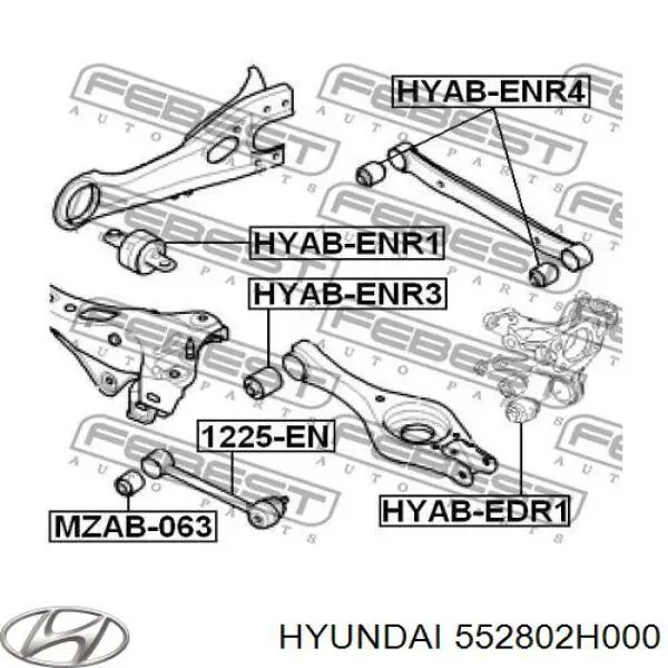 Wahacz (drążek) zawieszenia tylnego podłużny dolny prawy Hyundai/Kia 552802H000 cena, od 62,99 USD