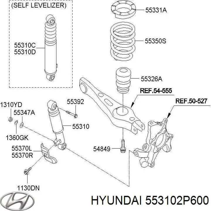 Amortyzator tylny Hyundai/Kia 553102P600 cena, od 74,53 USD
