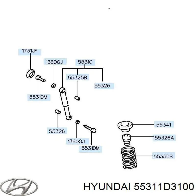55311D3100 Hyundai/Kia Amortyzator tylny