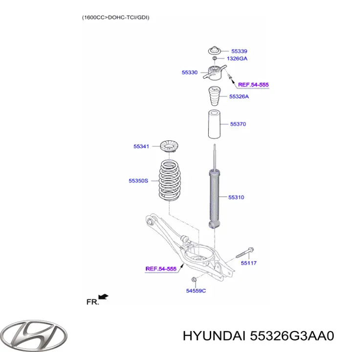 55326G3AA0 Hyundai/Kia Odbój amortyzatora tylnego