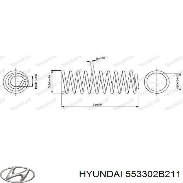 Sprężyna tylna Hyundai/Kia 553302B211 cena, od 40,48 USD