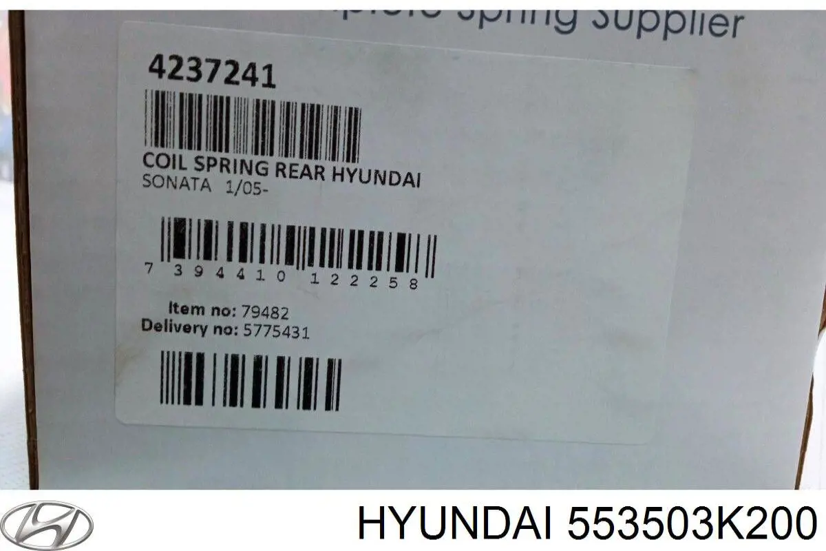 Sprężyna tylna Hyundai/Kia 553503K200 cena, od 31,53 USD