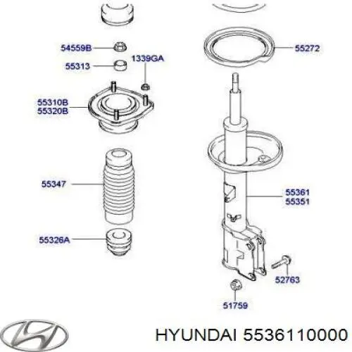 5536110000 Hyundai/Kia Amortyzator tylny prawy