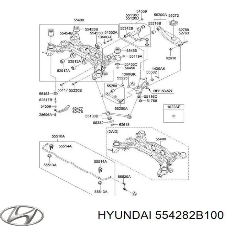 Silentblock tylnej belki Hyundai/Kia 554282B100 cena, od 35,18 USD