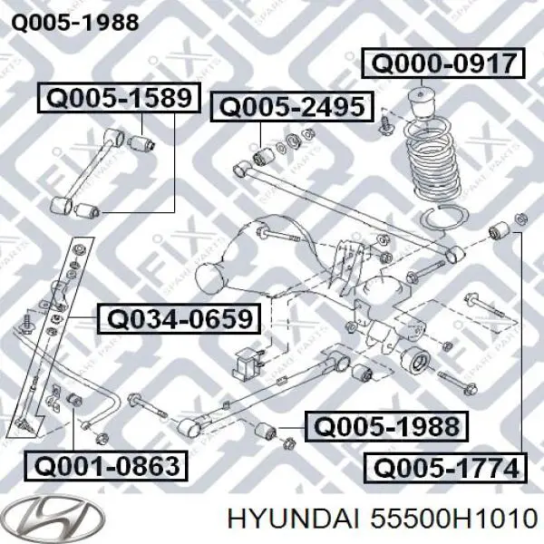 Wahacz (drążek) tylnego zawieszenia podłużny dolny lewy/prawy Hyundai/Kia 55500H1010 cena, od 71,18 USD