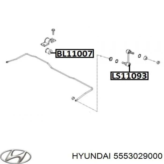 Do koszyka 5553029000 Hyundai/Kia Łącznik stabilizatora tylnego