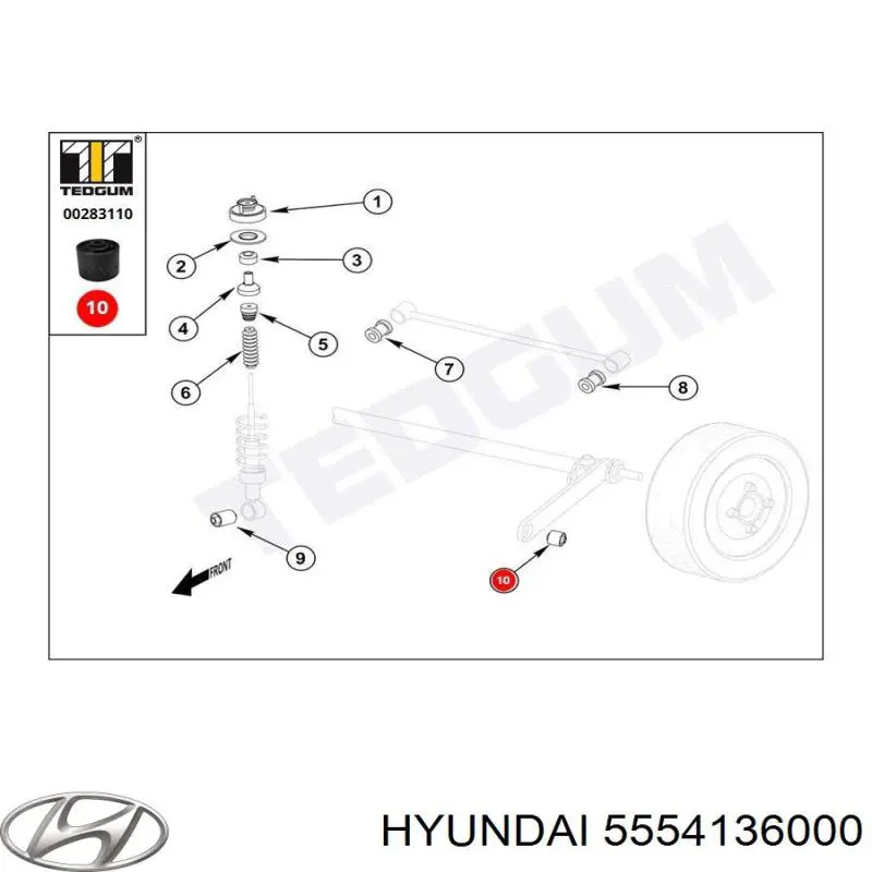 5554136000 Hyundai/Kia Silentblock tylnej belki