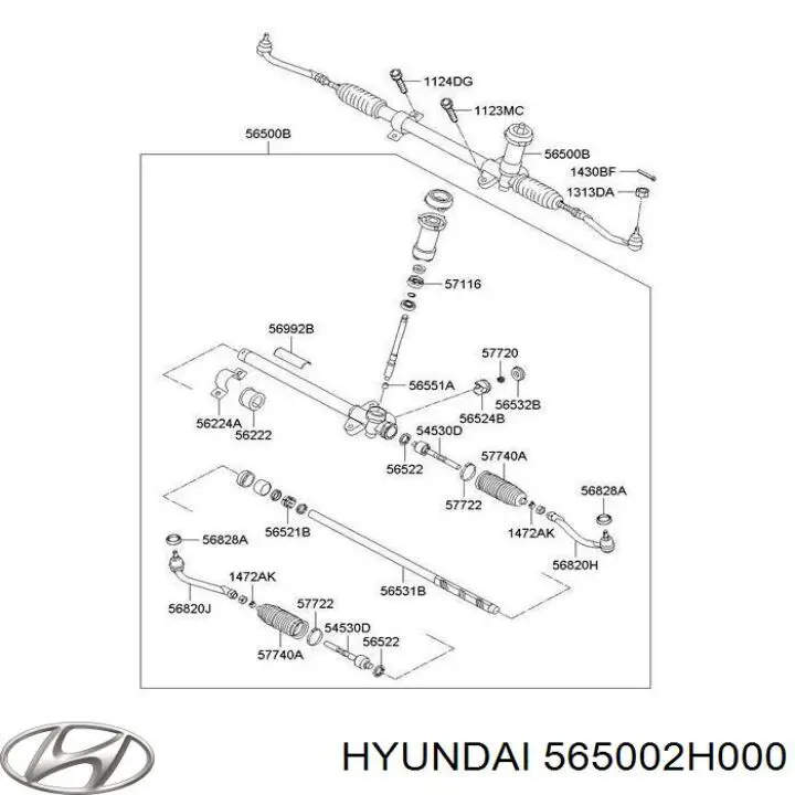 Listwa kierownicza (maglownica) Hyundai/Kia 565002H000 cena, od 632,79 USD
