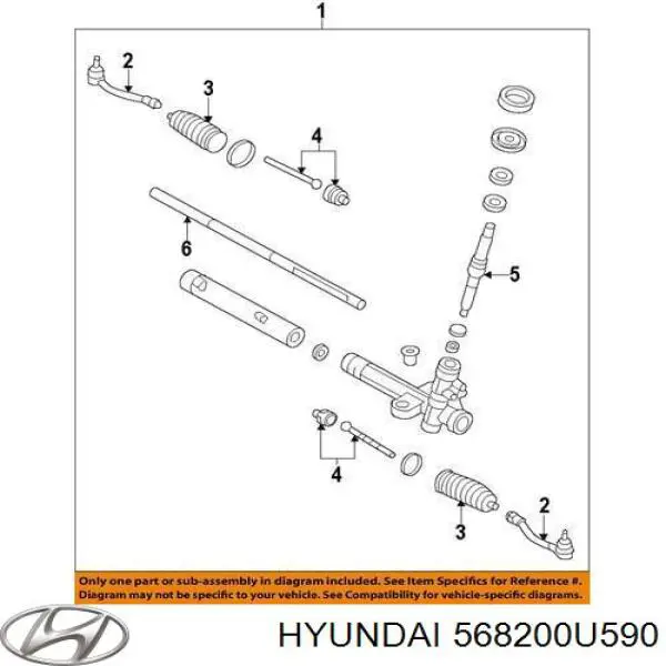 Końcówka drążka kierowniczego zewnętrzna Hyundai/Kia 568200U590 cena, od 18,49 USD