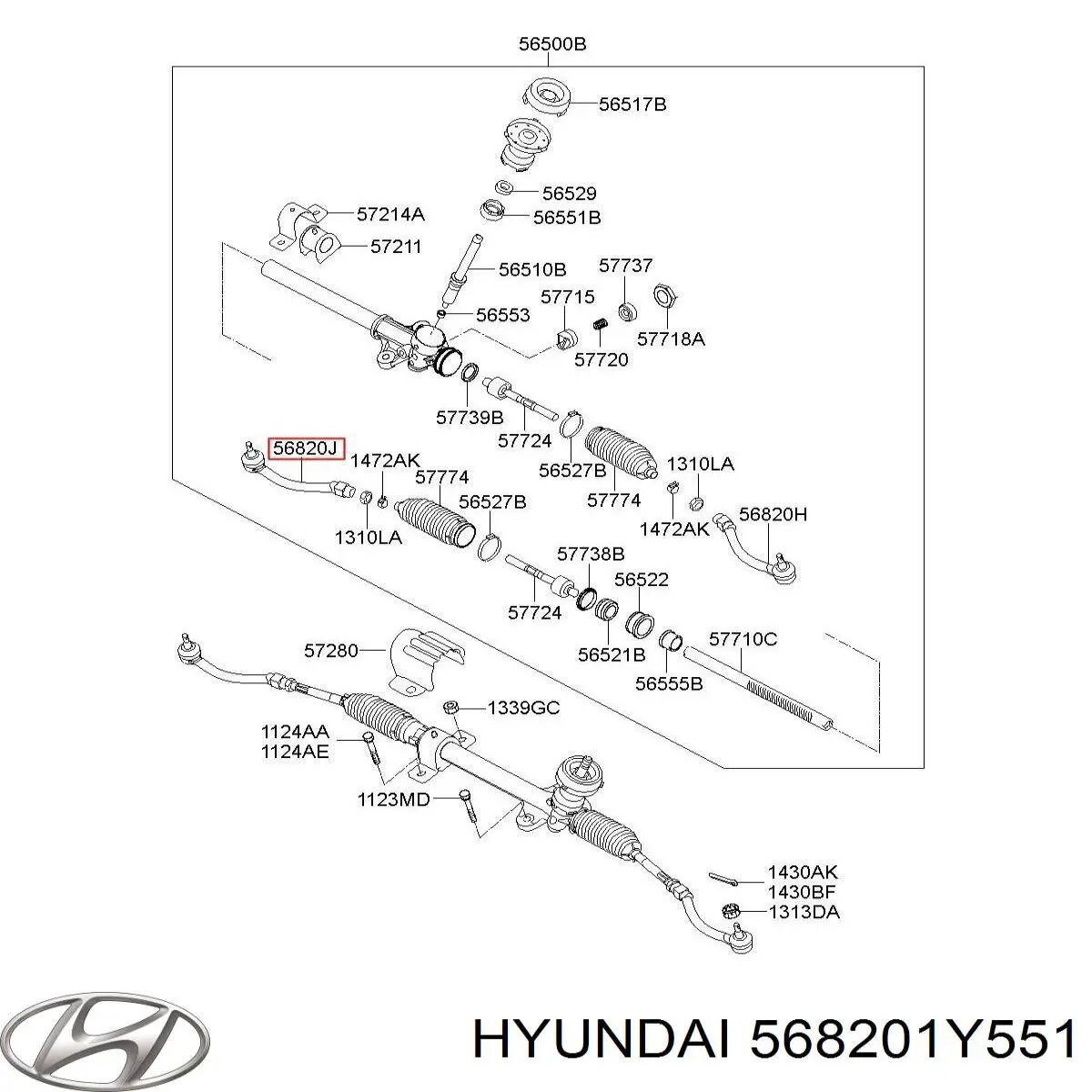 Końcówka drążka kierowniczego zewnętrzna Hyundai/Kia 568201Y551 cena, od 23,73 USD