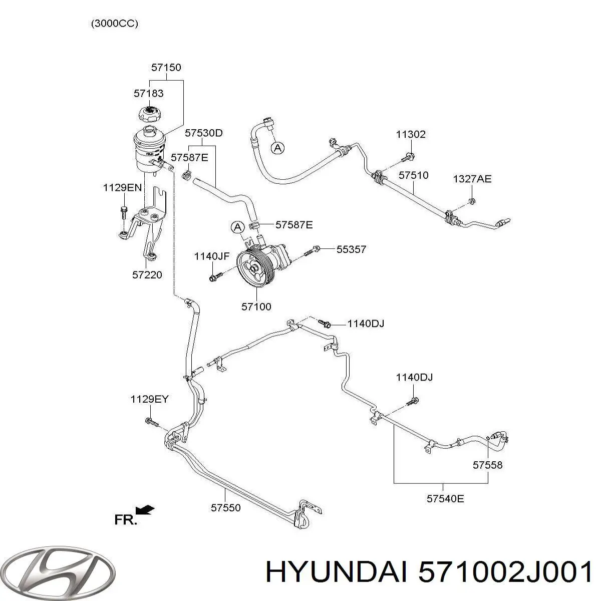 Do koszyka 571002J001 Hyundai/Kia Pompa wspomagania hydraulicznego kierownicy