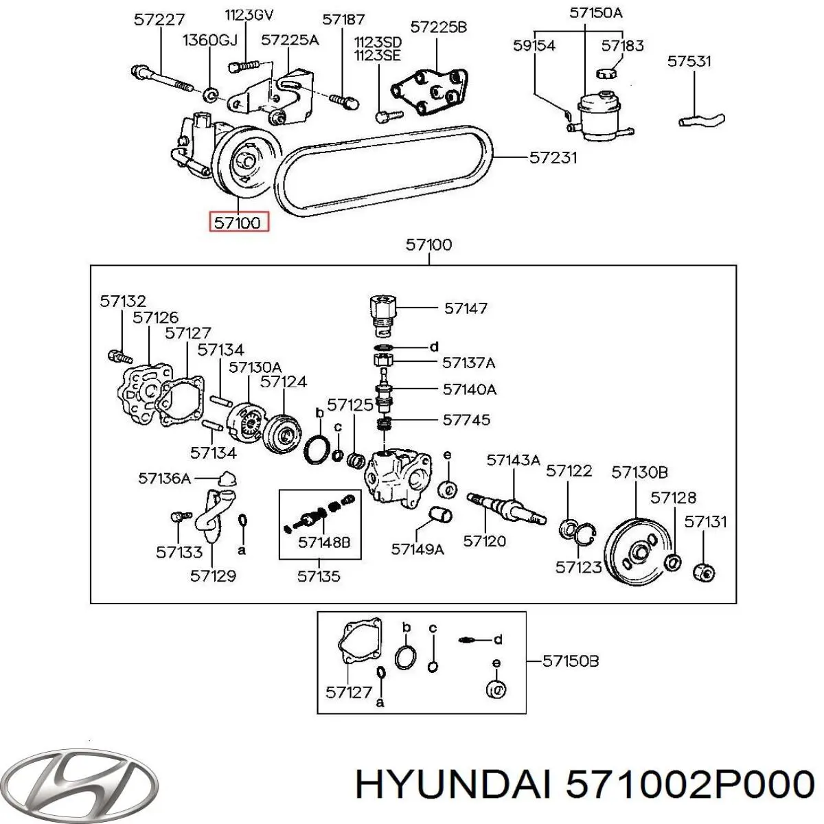 571002P000 Hyundai/Kia Pompa wspomagania hydraulicznego kierownicy
