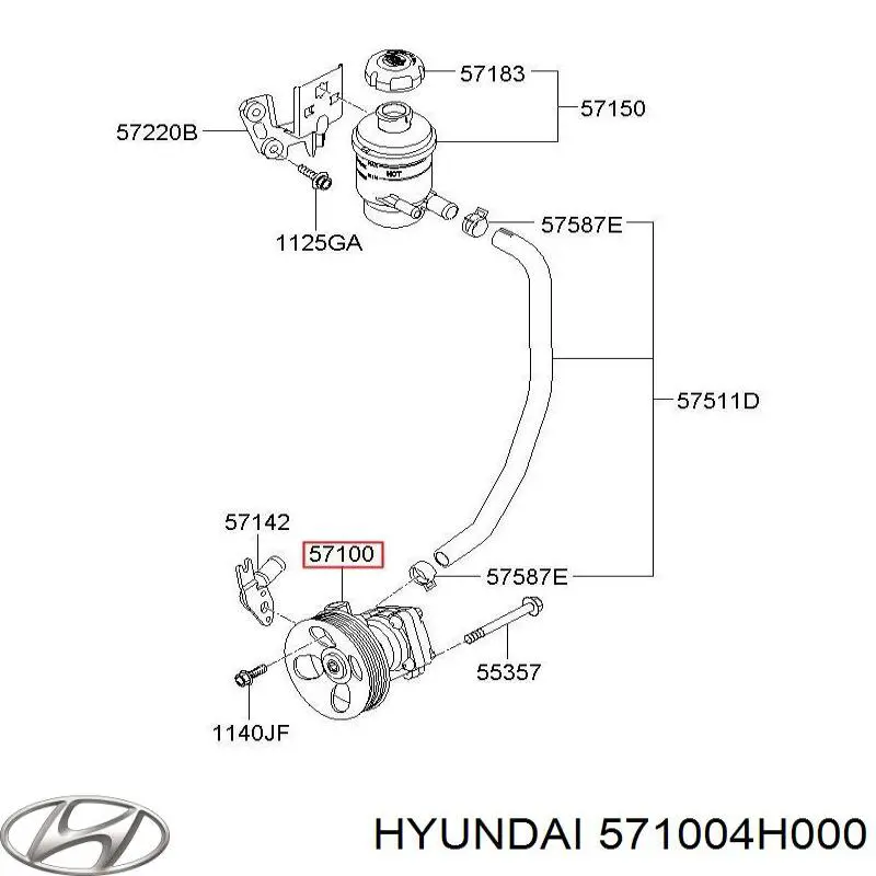 Pompa wspomagania hydraulicznego kierownicy Hyundai/Kia 571004H000 cena, od 139,38 USD