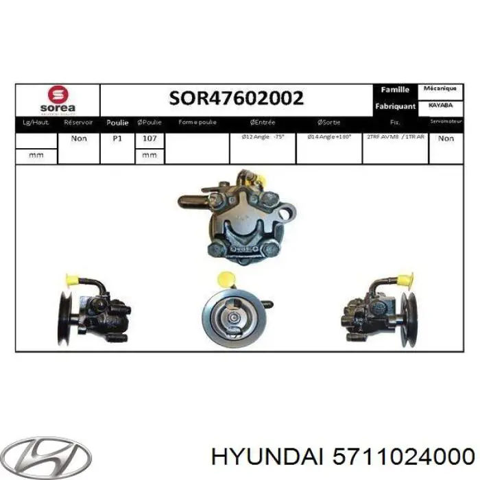 Pompa wspomagania hydraulicznego kierownicy do Hyundai Pony  