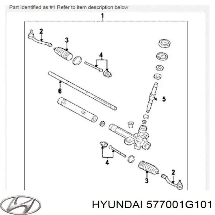 Listwa kierownicza (maglownica) Hyundai/Kia 577001G101 cena, od 231,06 USD