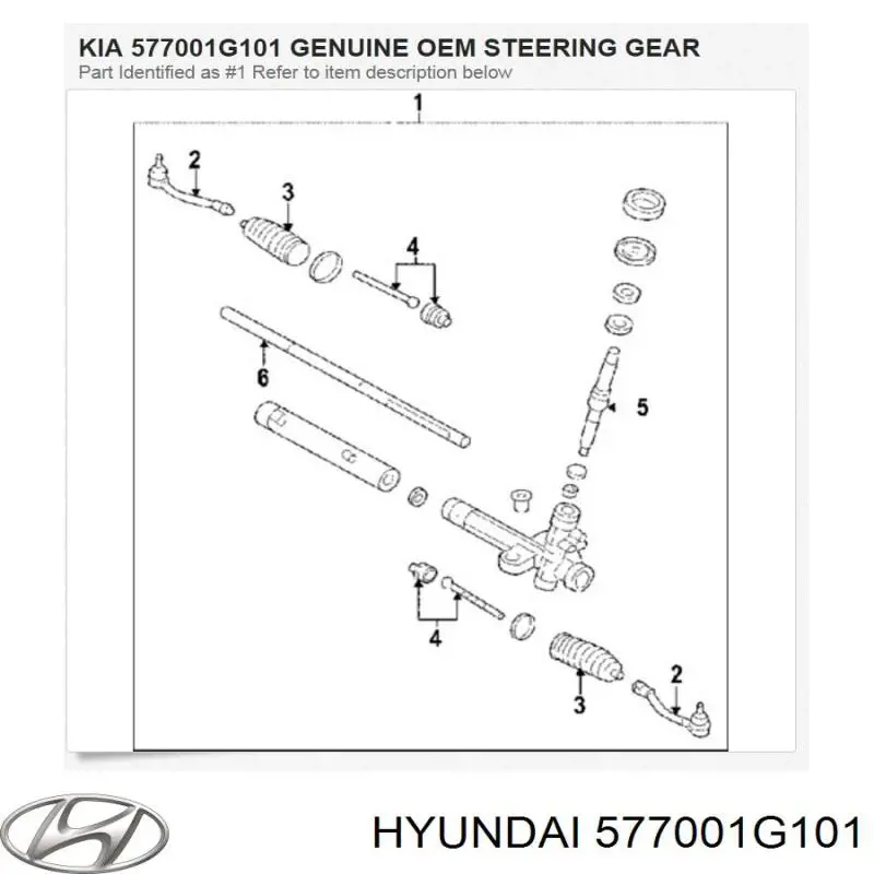 577001G101 Hyundai/Kia Listwa kierownicza (maglownica)