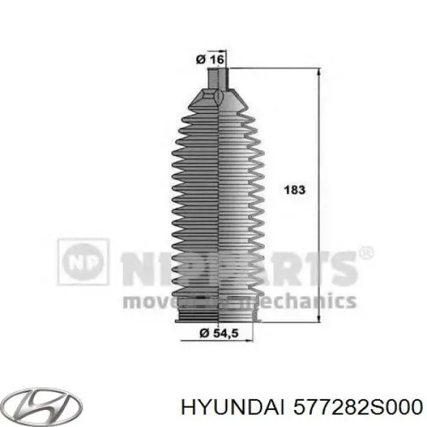 Do koszyka 577282S000 Hyundai/Kia Osłona mechanizmu kierowniczego (maglownicy)