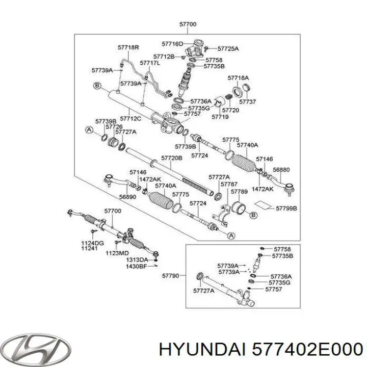 577402E000 Hyundai/Kia Osłona mechanizmu kierowniczego (maglownicy)