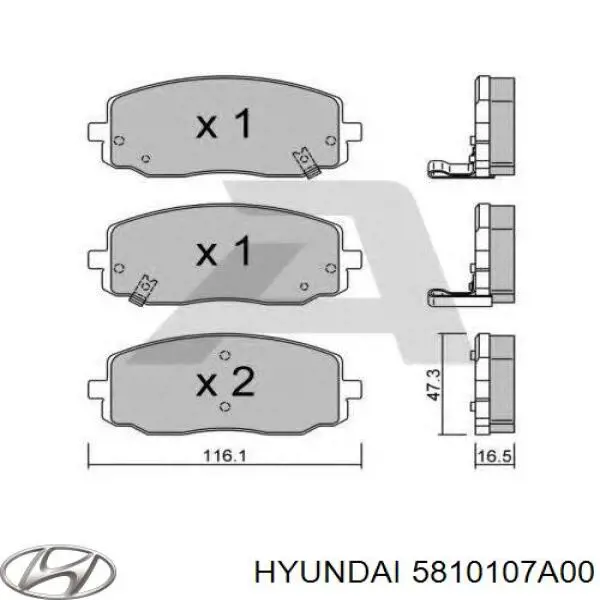 Klocki hamulcowe przednie tarczowe Hyundai/Kia 5810107A00 cena, od 23,52 USD