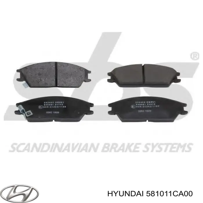 Klocki hamulcowe przednie tarczowe Hyundai/Kia 581011CA00