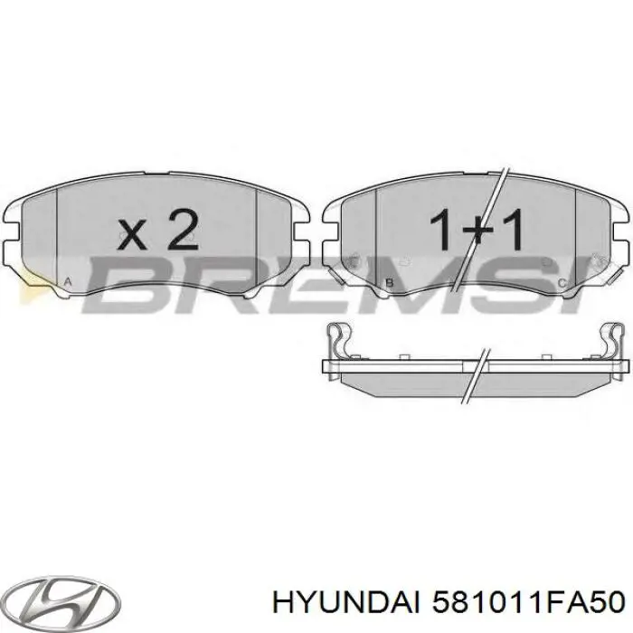 581011FA50 Hyundai/Kia Klocki hamulcowe przednie tarczowe