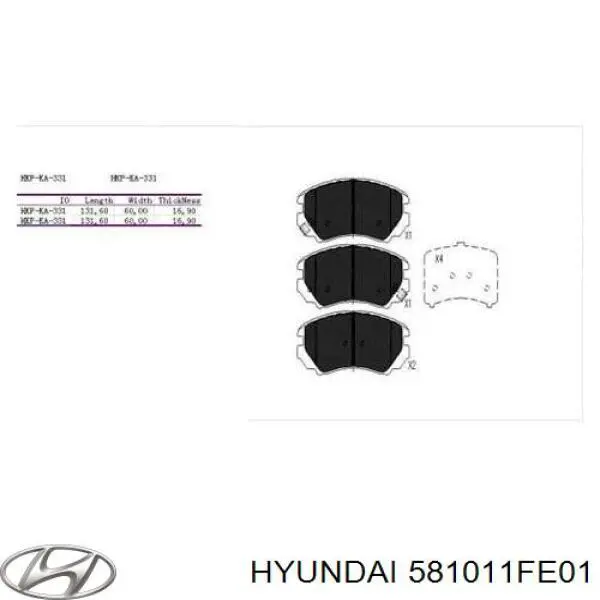 581011FE01 Hyundai/Kia Klocki hamulcowe przednie tarczowe