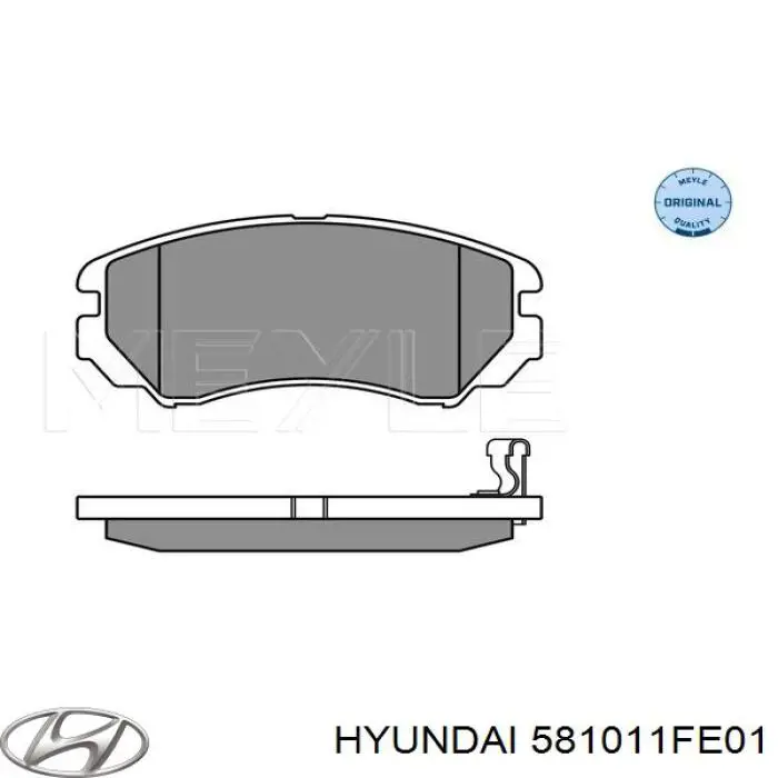Do koszyka 581011FE01 Hyundai/Kia Klocki hamulcowe przednie tarczowe