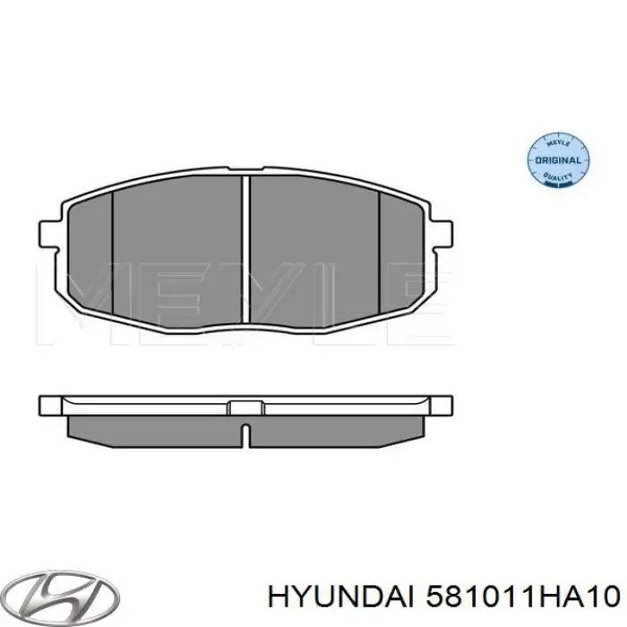 Do koszyka 581011HA10 Hyundai/Kia Klocki hamulcowe przednie tarczowe