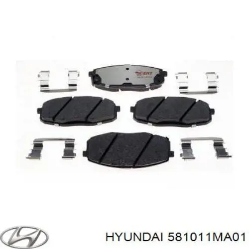 Klocki hamulcowe przednie tarczowe Hyundai/Kia 581011MA01 cena, od 51,53 USD