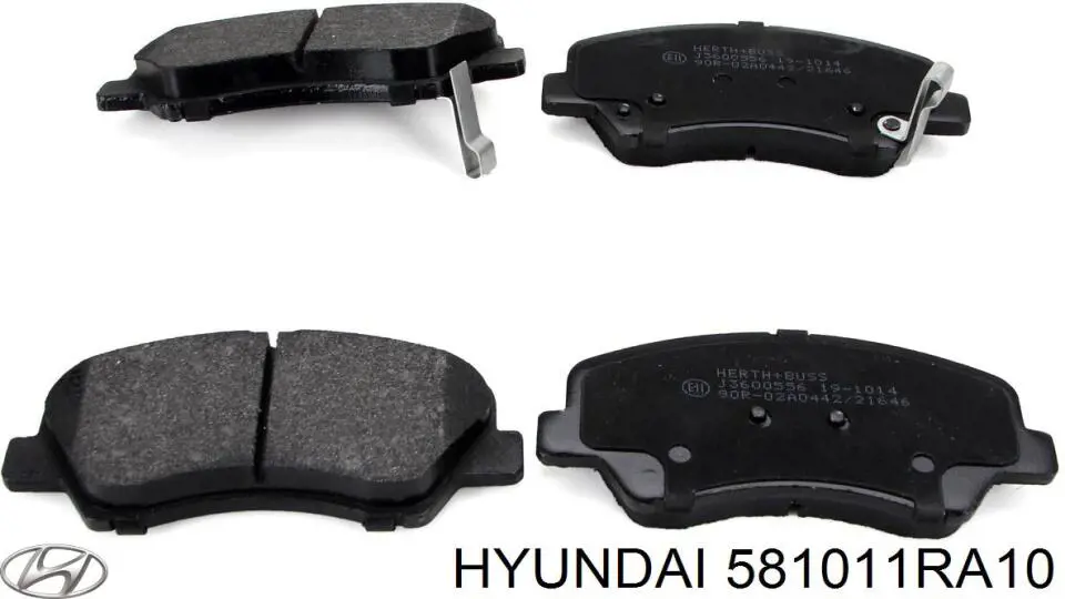 Do koszyka 581011RA10 Hyundai/Kia Klocki hamulcowe przednie tarczowe