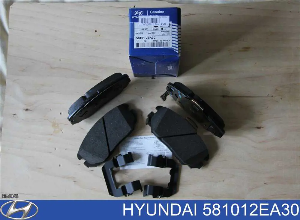 Do koszyka 581012EA30 Hyundai/Kia Klocki hamulcowe przednie tarczowe