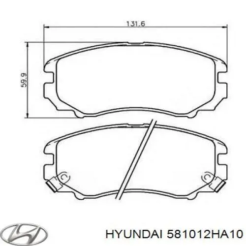 Do koszyka 581012HA10 Hyundai/Kia Klocki hamulcowe przednie tarczowe