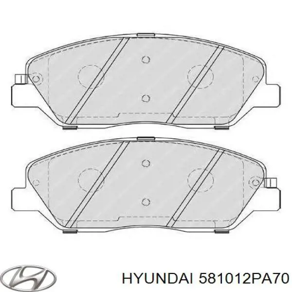 Do koszyka 581012PA70 Hyundai/Kia Klocki hamulcowe przednie tarczowe