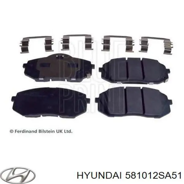 Do koszyka 581012SA51 Hyundai/Kia Klocki hamulcowe przednie tarczowe