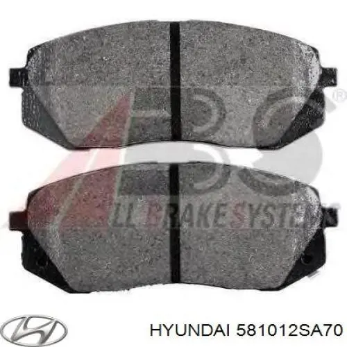 Klocki hamulcowe przednie tarczowe Hyundai/Kia 581012SA70 cena, od 27,35 USD