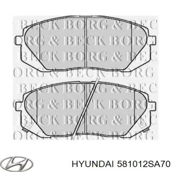 Do koszyka 581012SA70 Hyundai/Kia Klocki hamulcowe przednie tarczowe