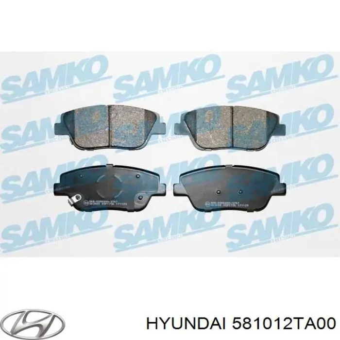 Do koszyka 581012TA00 Hyundai/Kia Klocki hamulcowe przednie tarczowe