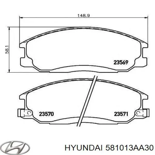 Klocki hamulcowe przednie tarczowe Hyundai/Kia 581013AA30 cena, od 30,75 USD