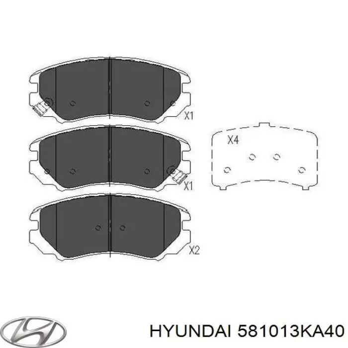 Klocki hamulcowe przednie tarczowe Hyundai/Kia 581013KA40 cena, od 44,96 USD