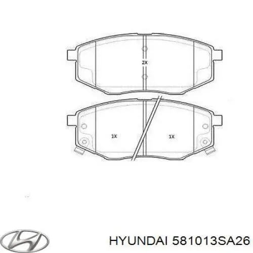 Klocki hamulcowe przednie tarczowe Hyundai/Kia 581013SA26 cena, od 27,33 USD