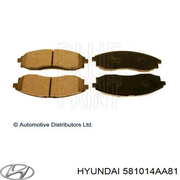 Do koszyka 581014AA81 Hyundai/Kia Klocki hamulcowe przednie tarczowe