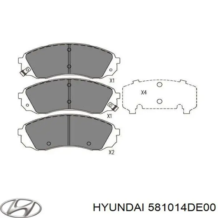Do koszyka 581014DE00 Hyundai/Kia Klocki hamulcowe przednie tarczowe