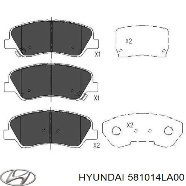 Klocki hamulcowe przednie tarczowe 581014LA00 Hyundai/Kia