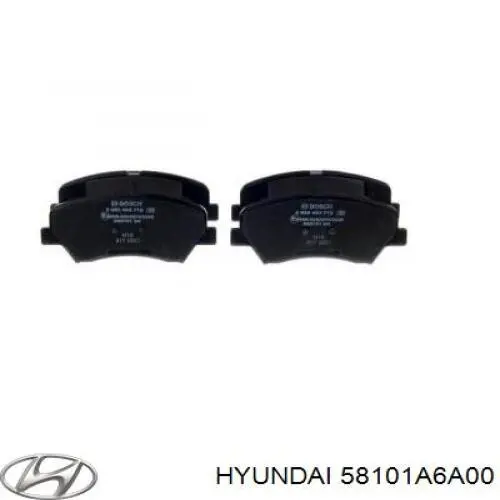 Klocki hamulcowe przednie tarczowe 58101A6A00 Hyundai/Kia