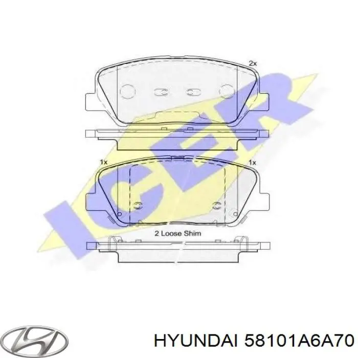 Klocki hamulcowe przednie tarczowe Hyundai/Kia 58101A6A70 cena, od 25,75 USD