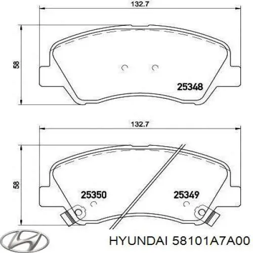58101A7A00 Hyundai/Kia Klocki hamulcowe przednie tarczowe