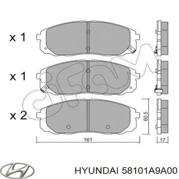 58101A9A00 Hyundai/Kia Klocki hamulcowe przednie tarczowe