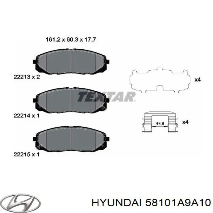 Klocki hamulcowe przednie tarczowe Hyundai/Kia 58101A9A00 cena, od 38,68 USD